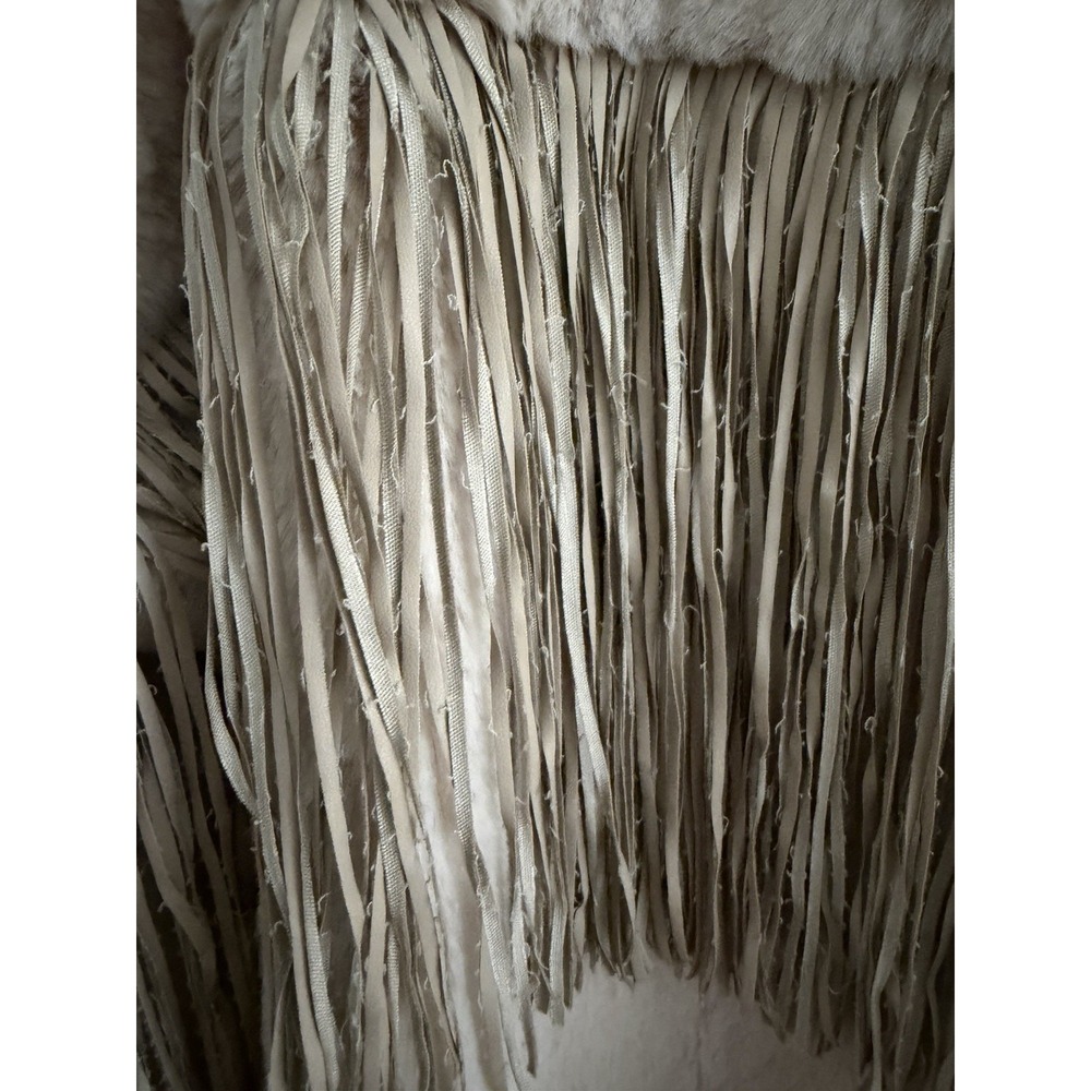 NEW FREE people Blue Revival Dancing In The Moonlight WITH FRINGE Jacket 1X ECRU - Picture 5 of 6